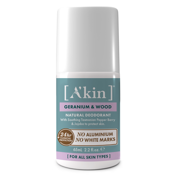 A'kin - Deodorant Roll On Geranium & Wood 65ml