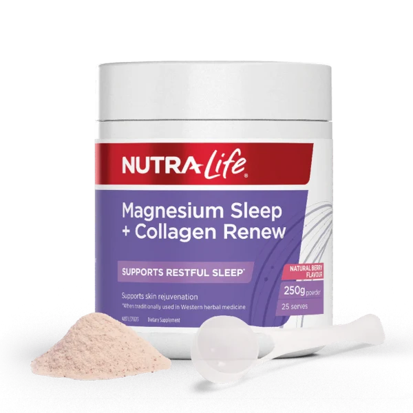 Nutra-Life - Magnesium Sleep + Collagen Renew Berry 250g