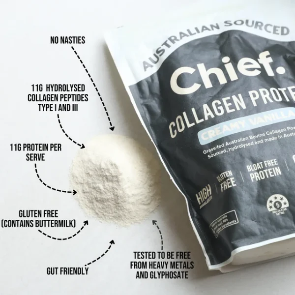 Chief - Grass-Fed Collagen Protein Powder Creamy Vanilla 450g - Image 2